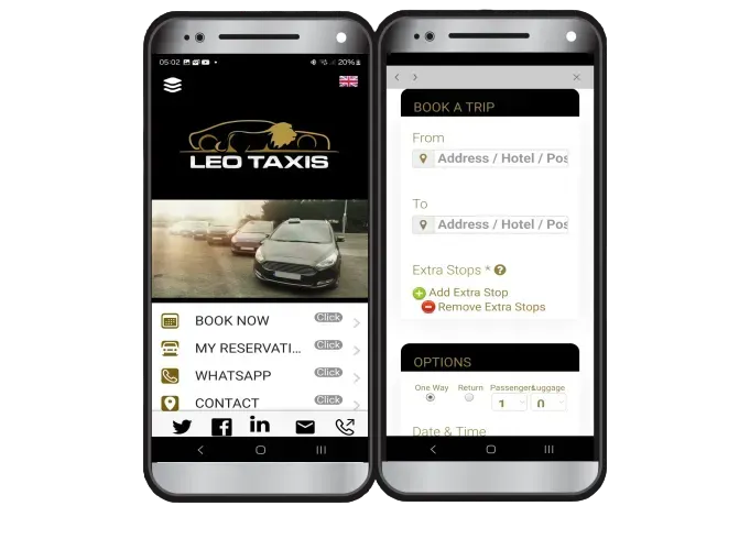 a screenshot of a cell phone Leo Taxis App
